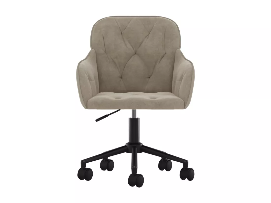 Chaise pivotante de bureau Gris clair Velours
