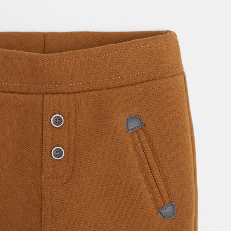 Jogpant molleton coton bio couleur marron bébé garçon Marron