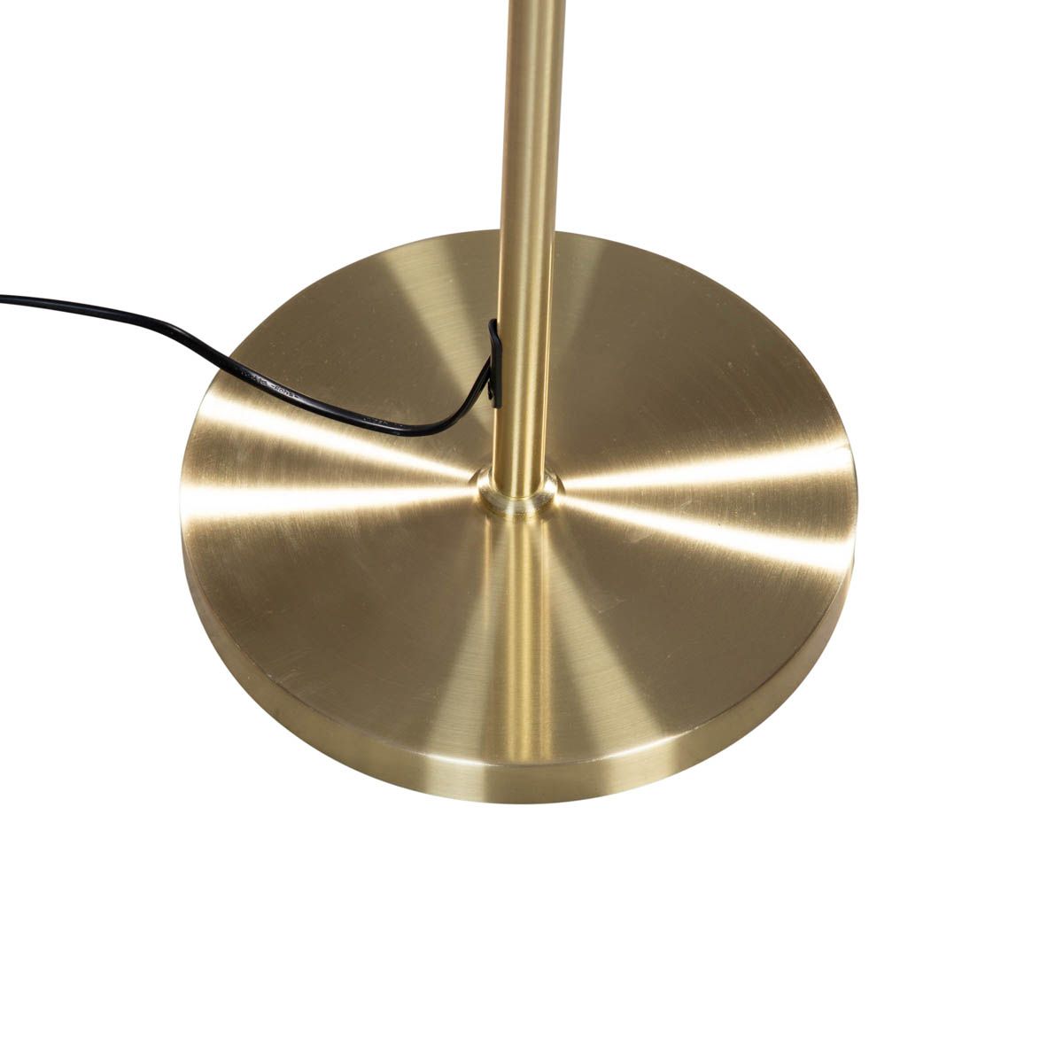 Vloerlamp goud met ovale velours kap zwart 50 cm - Parte