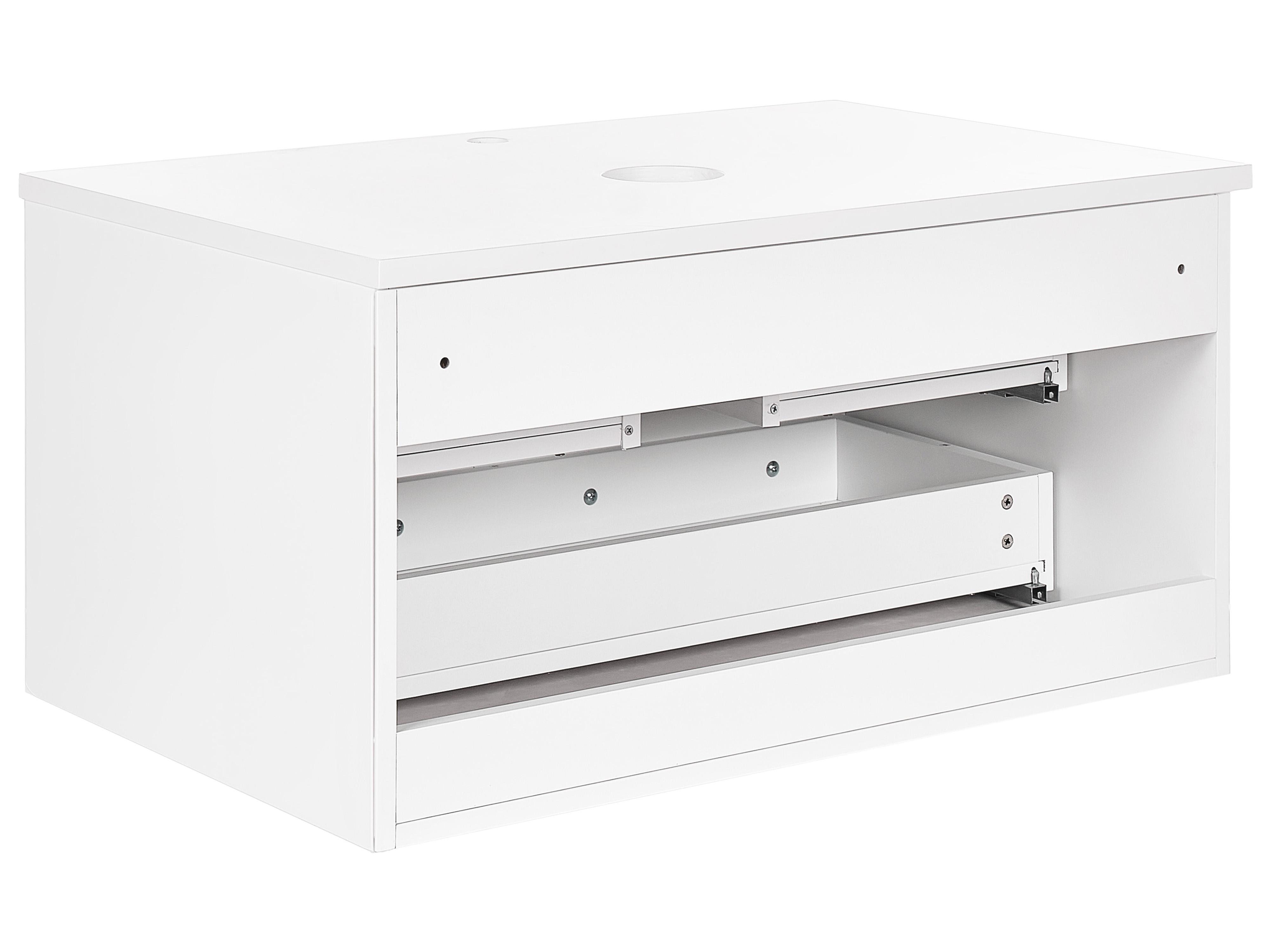Wandgemonteerde wastafelkast ALZIRA 80 cm Wit