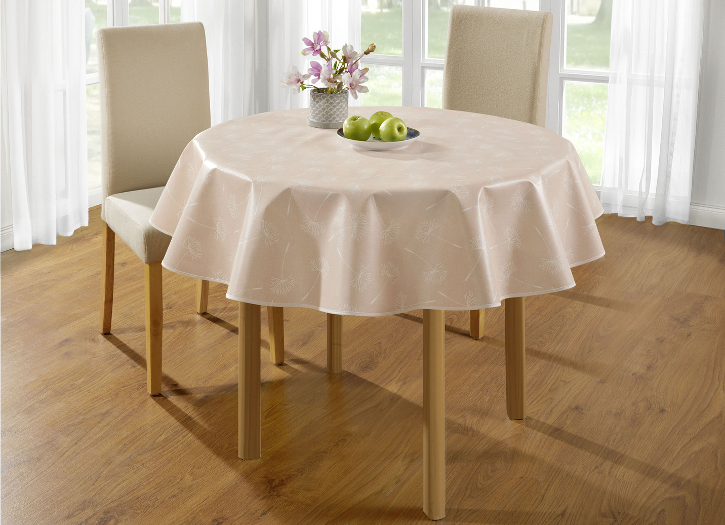 Wachstuch-Tischdecke mit Pusteblumen-Motiv