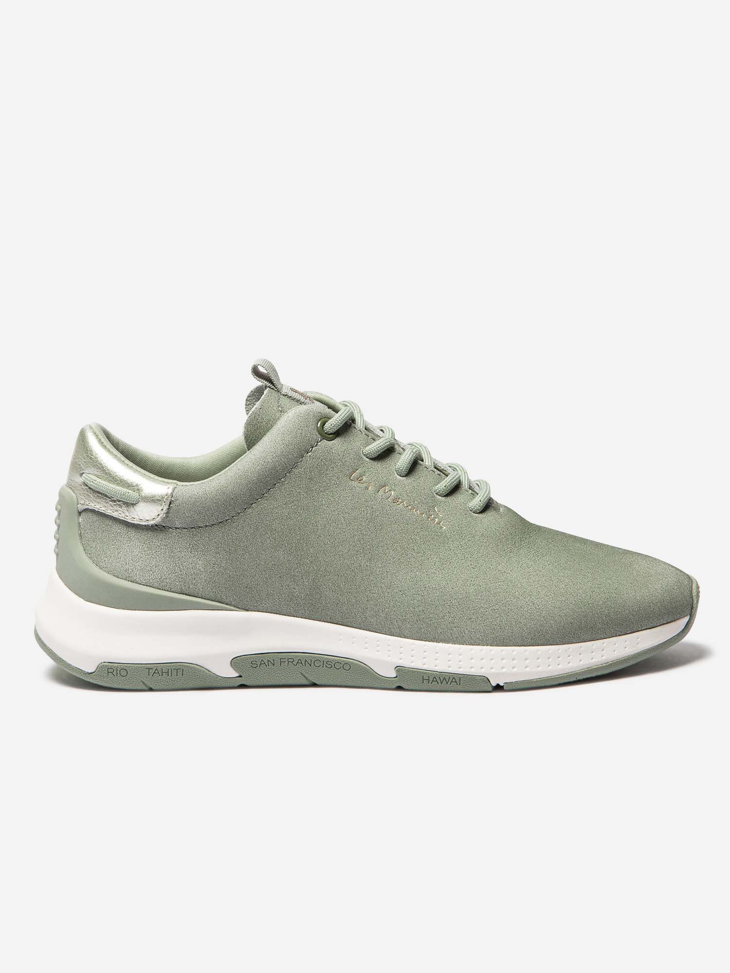 Baskets Femme Confort Cuir Vert