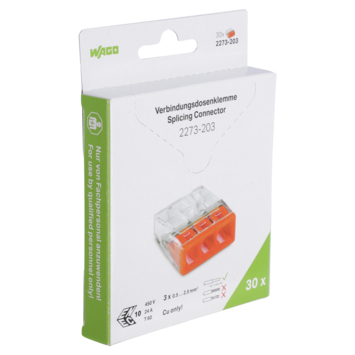 Wago Lasklem 3-voudig compact 0,5-2,5mm² 2273-203 30 stuks