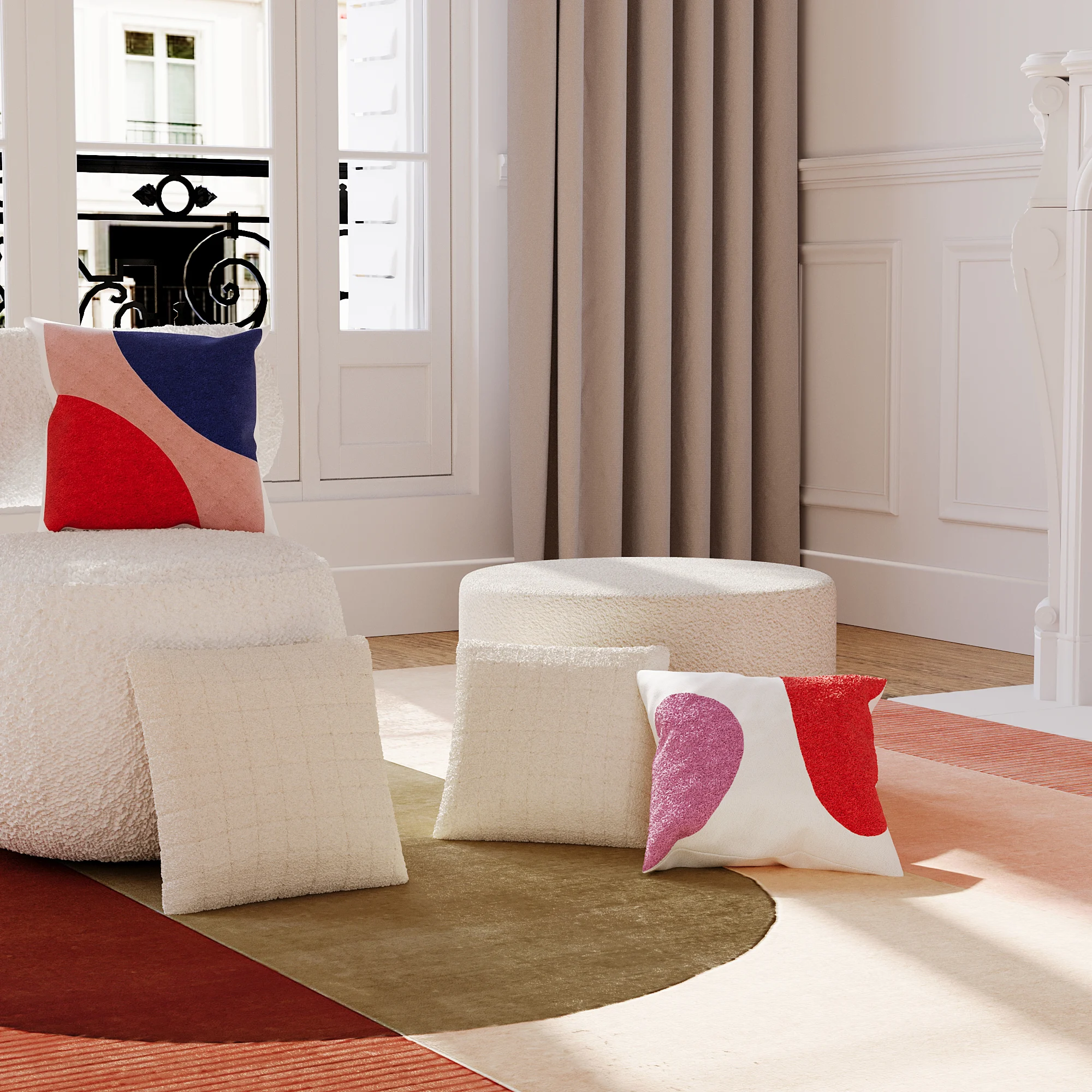 ISTANBUL - Coussin fourrure | Blanc