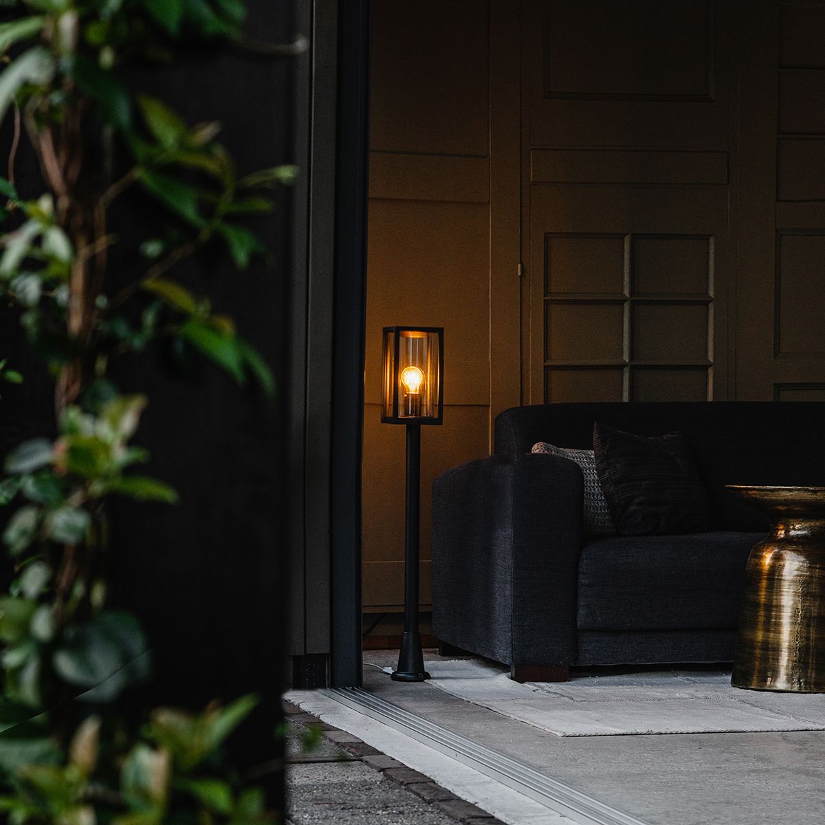 Industriële staande buitenlamp zwart 100 cm IP44 - Charlois