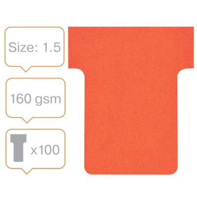 Nobo - 100 Fiches en T - Taille 1,5 - rouge