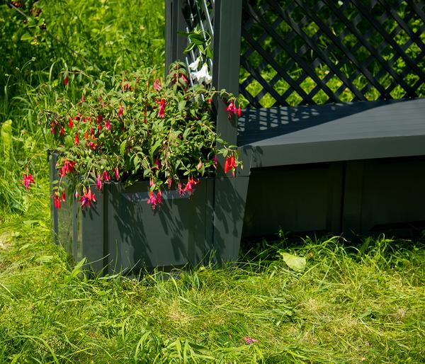 KHW Kunststoff-Gartenbank mit Rosenbogen