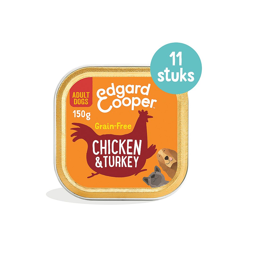 Edgard & Cooper Adult Kuipjes Kip & Kalkoen 11 x 150 gram