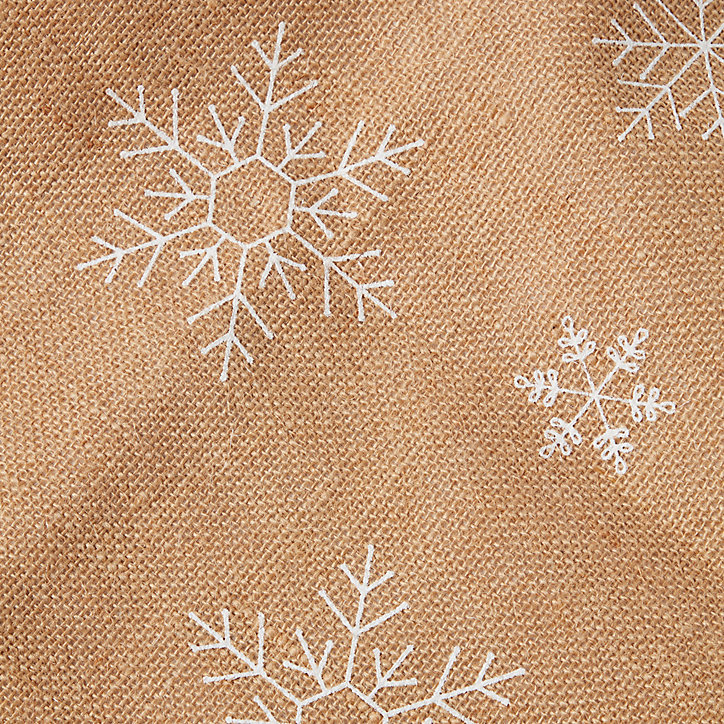 Sac hotte Noël naturel flocon l.50 x H.80 cm