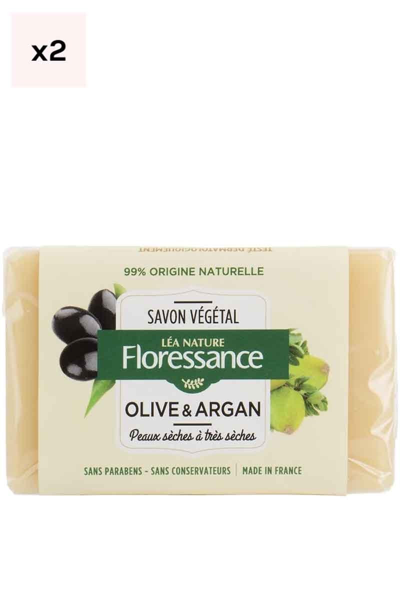 Savons végétals - Olive & argan - Peaux sèches à très sèches - Corps - 2 x 100 g