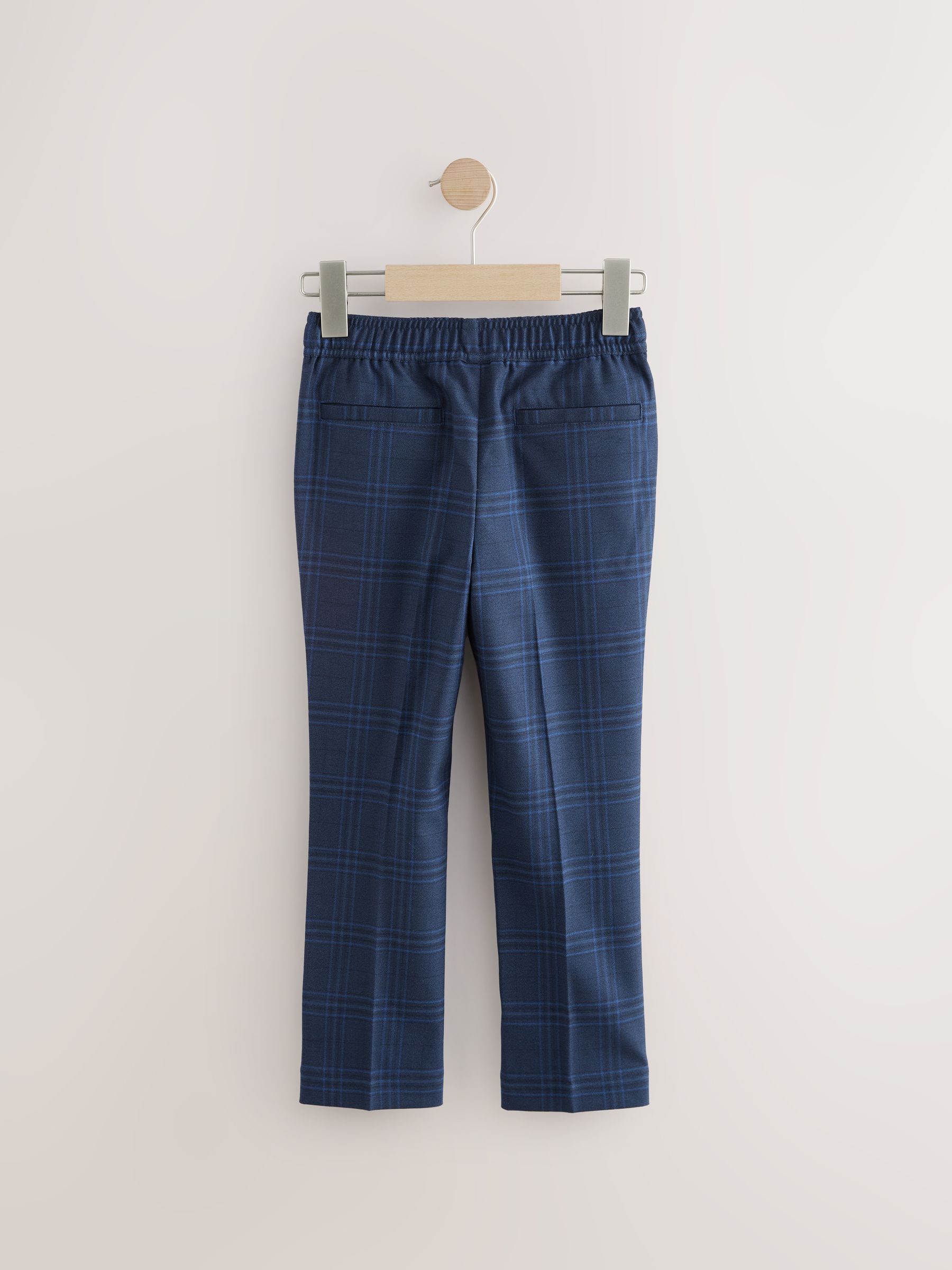 Blauw/marine - Geruite Pak Broeken met elastische taille (3-16jr)