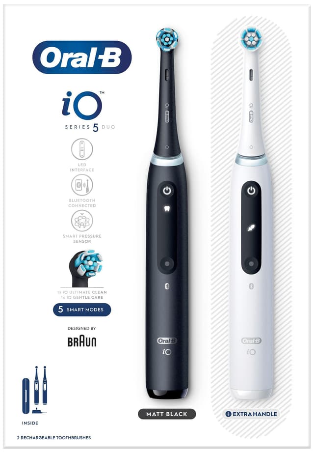 Oral-B iO5 Duo pack eltandbørster 414841 (sort/hvid)