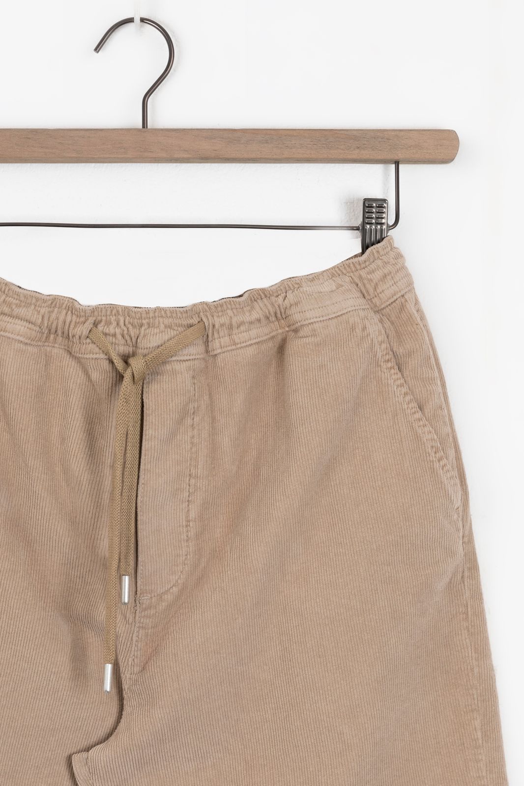 Beige corduroy shorts met aantrekkoord