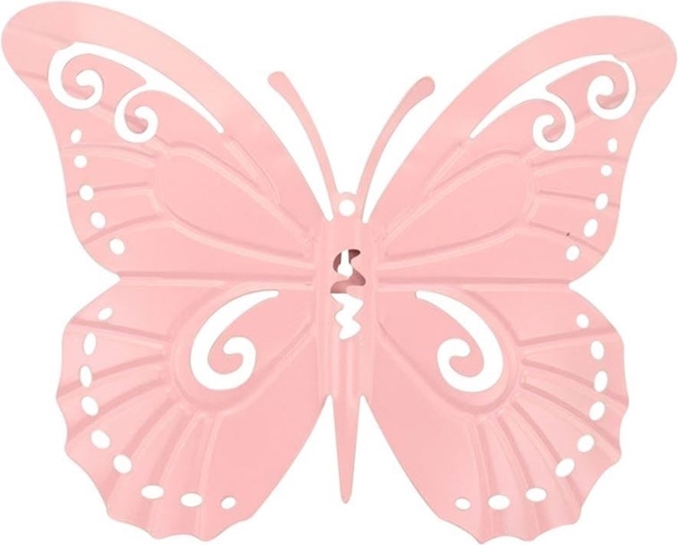 HBX tuinwanddecoratie Vlinder roze 35 x 44,5 cm