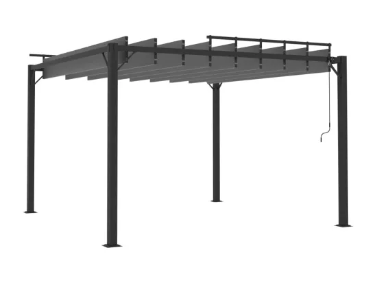 Tonnelle avec toit à persienne 3x3 m Anthracite Tissu aluminium