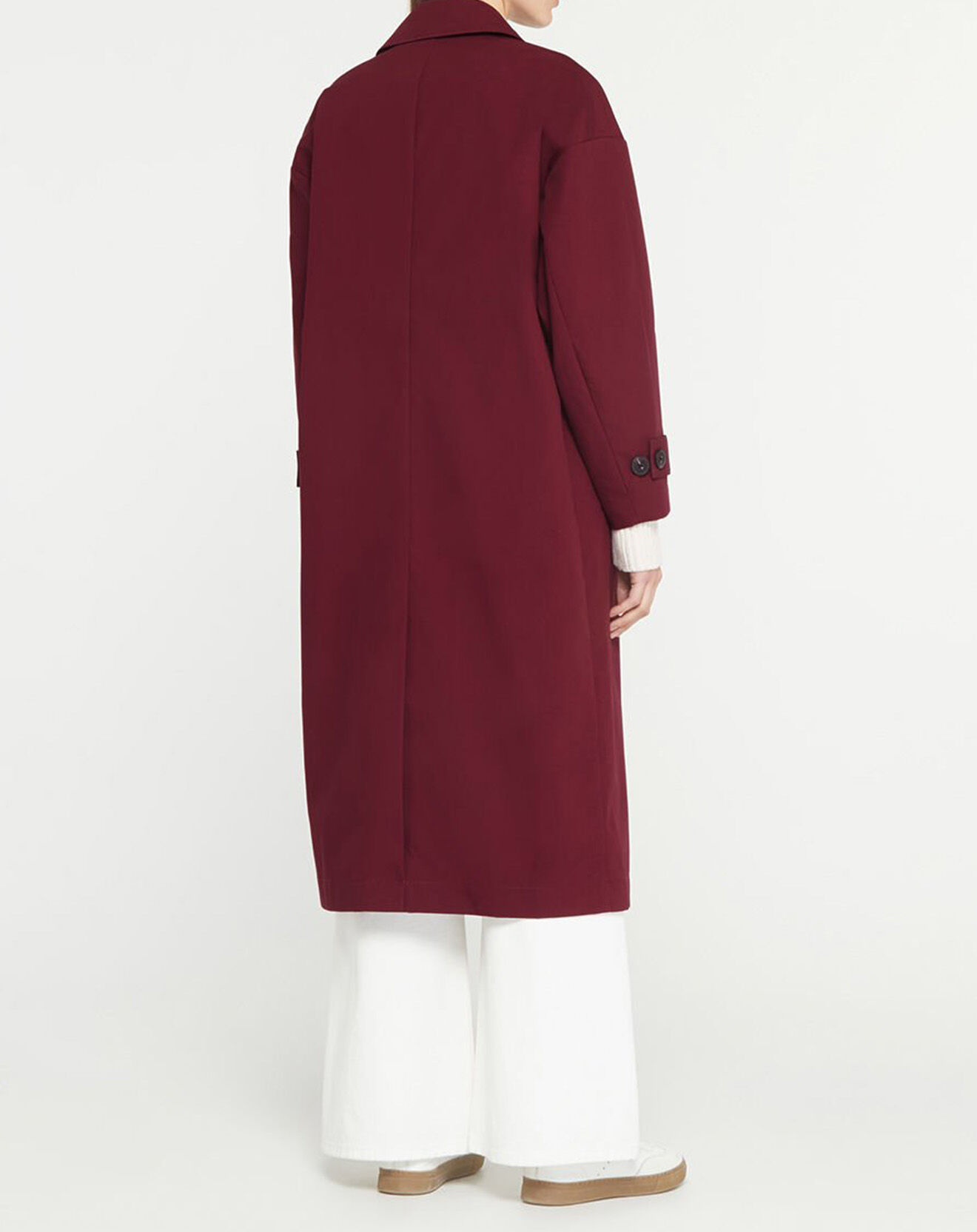 Galeries Lafayette Imperméable long et oversize en Coton bio Louis bordeaux