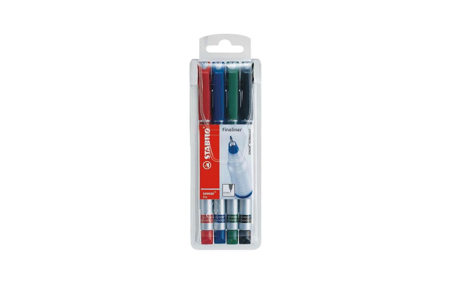 Feinschreiber Stabilo Sensor Set, 4 StückTintenschreiber im 4er-Etui