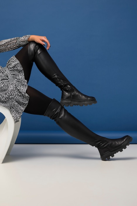 Overknee-Stiefel, XL-Schaft, Innenzipper, Weite H