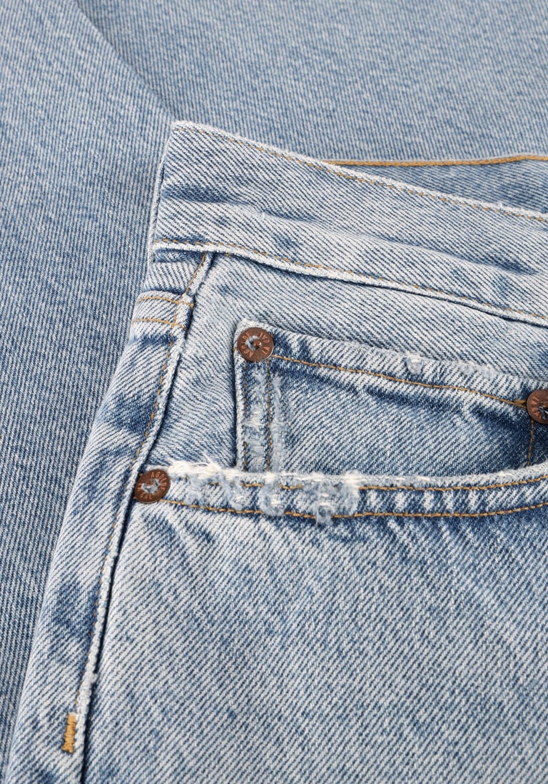 lichtblauwe agolde straight leg jeans 90's pinch waist long in force