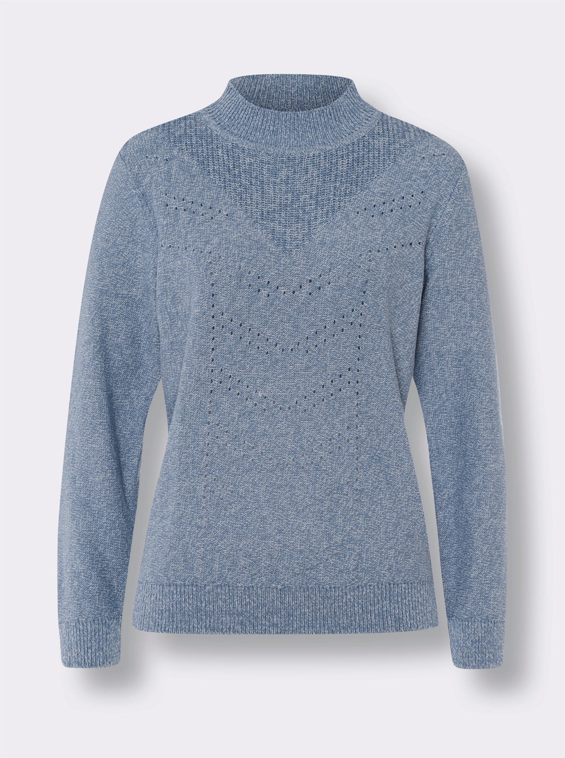 Langarm-Pullover in Melange-Optik