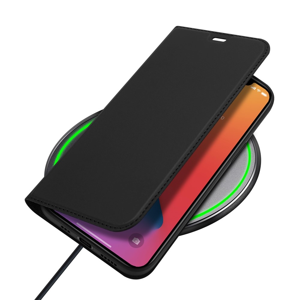 iPhone 12 / iPhone 12 Pro Flip Wallet Cover Leder Tasche - Schwarz
