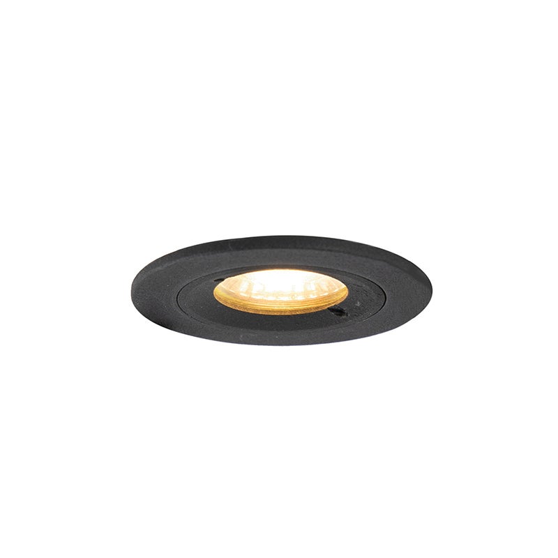 Moderne inbouwspot, zwart, IP44 - Xena Round