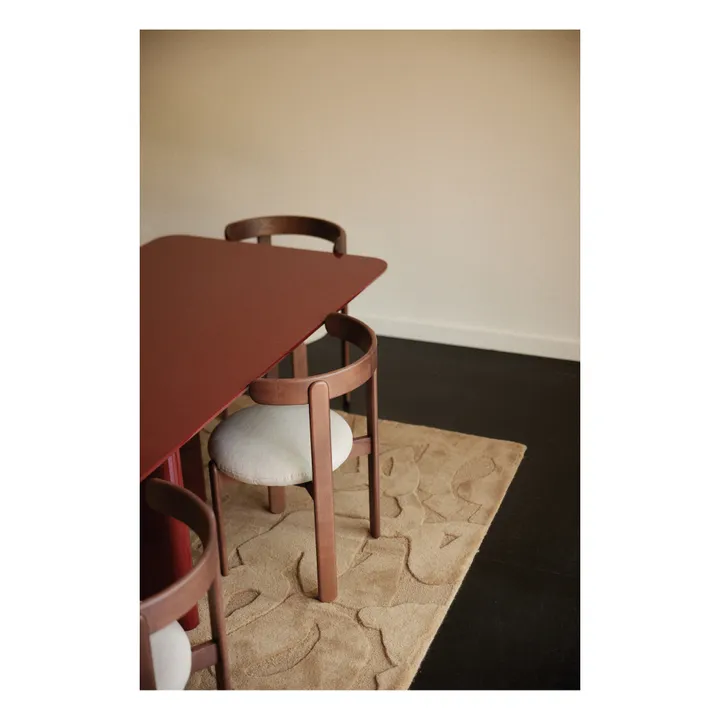 Gabrielle Paris Chaise Lilas en bois, assise en lin  | Blanc cassé
