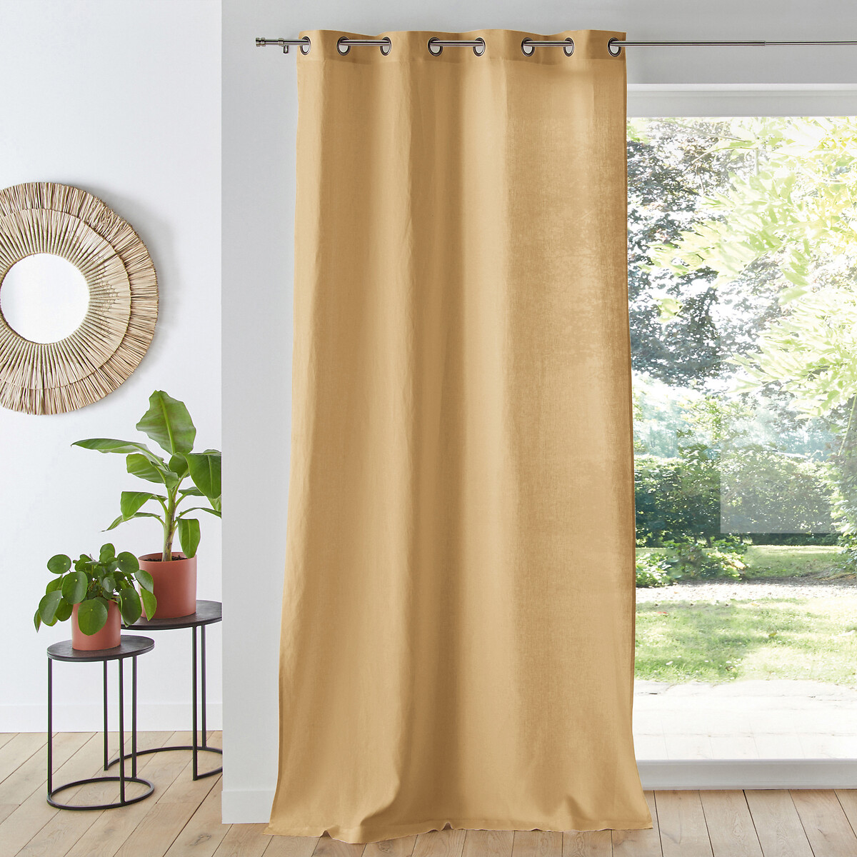 LA REDOUTE INTERIEURS<br>Cortina de linho lavado com ilhós Onega