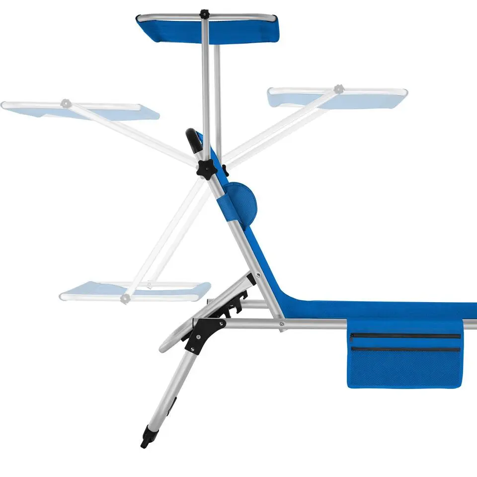 tectake Ligbed Aurelie van aluminium, 6 niveaus, Blauw