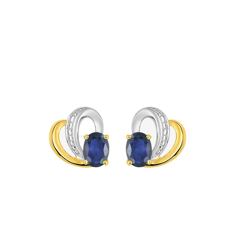 Boucles d'oreilles femme - saphir - Or 18 Carats