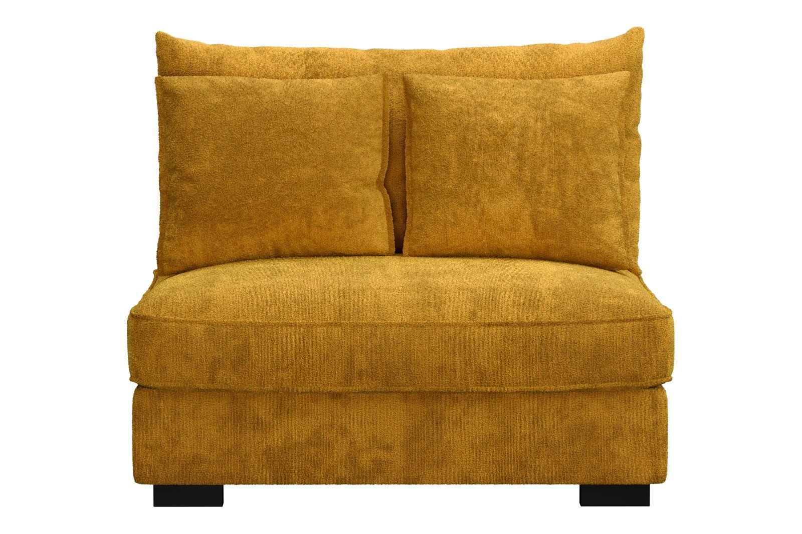 Rossi Lux 1,5-seter stol Tekstil Genesis 10 Golden Yellow med sorte ben. Lux Komfort.