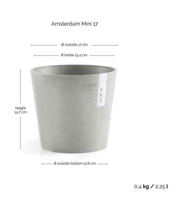Ecopots Kunststoff-Topf Amsterdam Mini, rund,