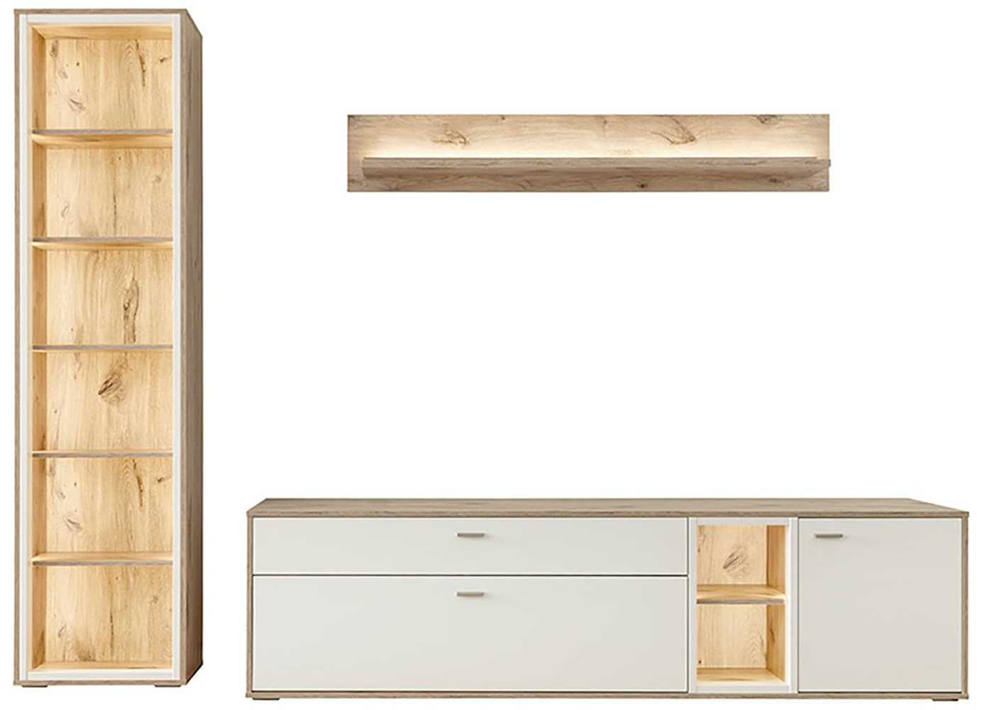 MCA furniture Wohnwand »SANTERNO« Komplett-Set, 3-teilg, 3 Stk. tlg.