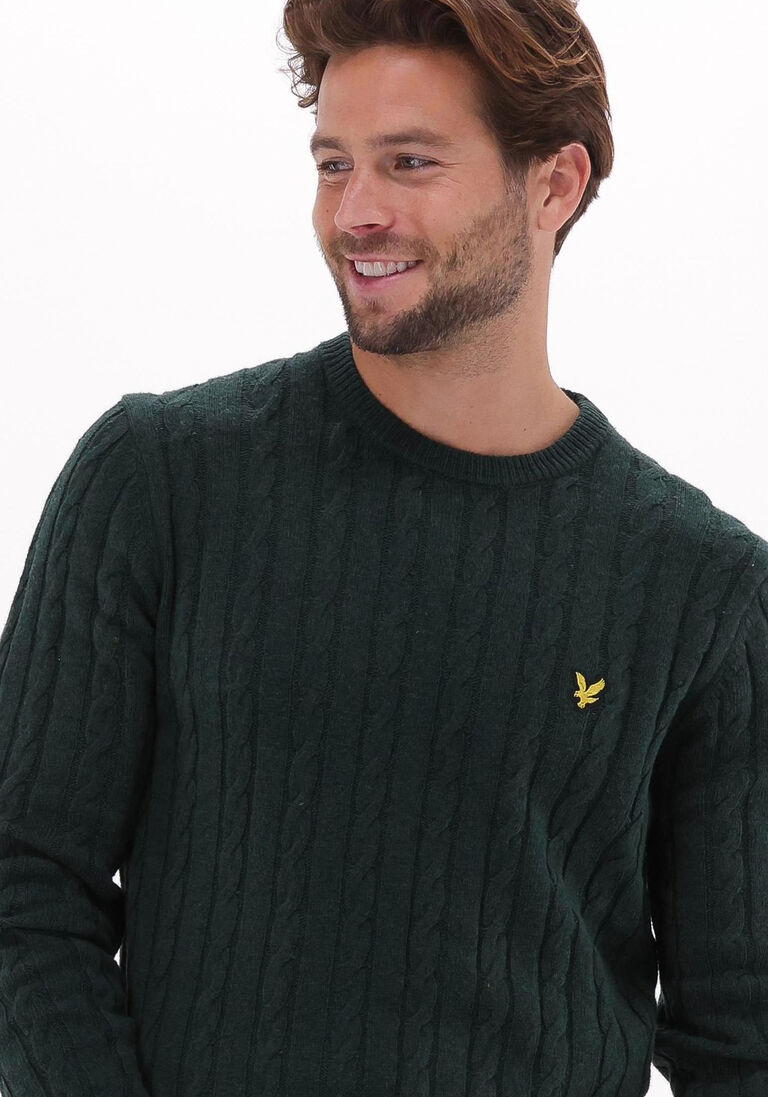 LYLE & SCOTT groene lyle & scott trui cable jumper