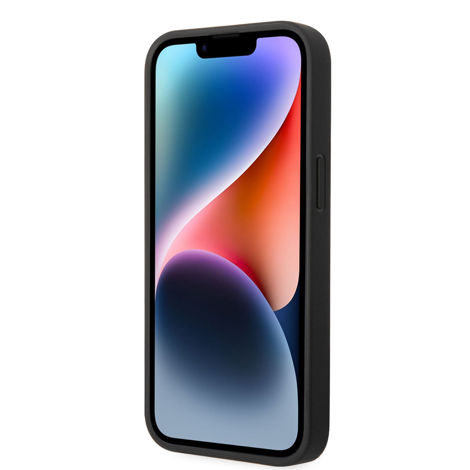 iPhone 14 Leder Hardcase M Hülle Triangles (BMHCP14S22NBCK) - Schwarz