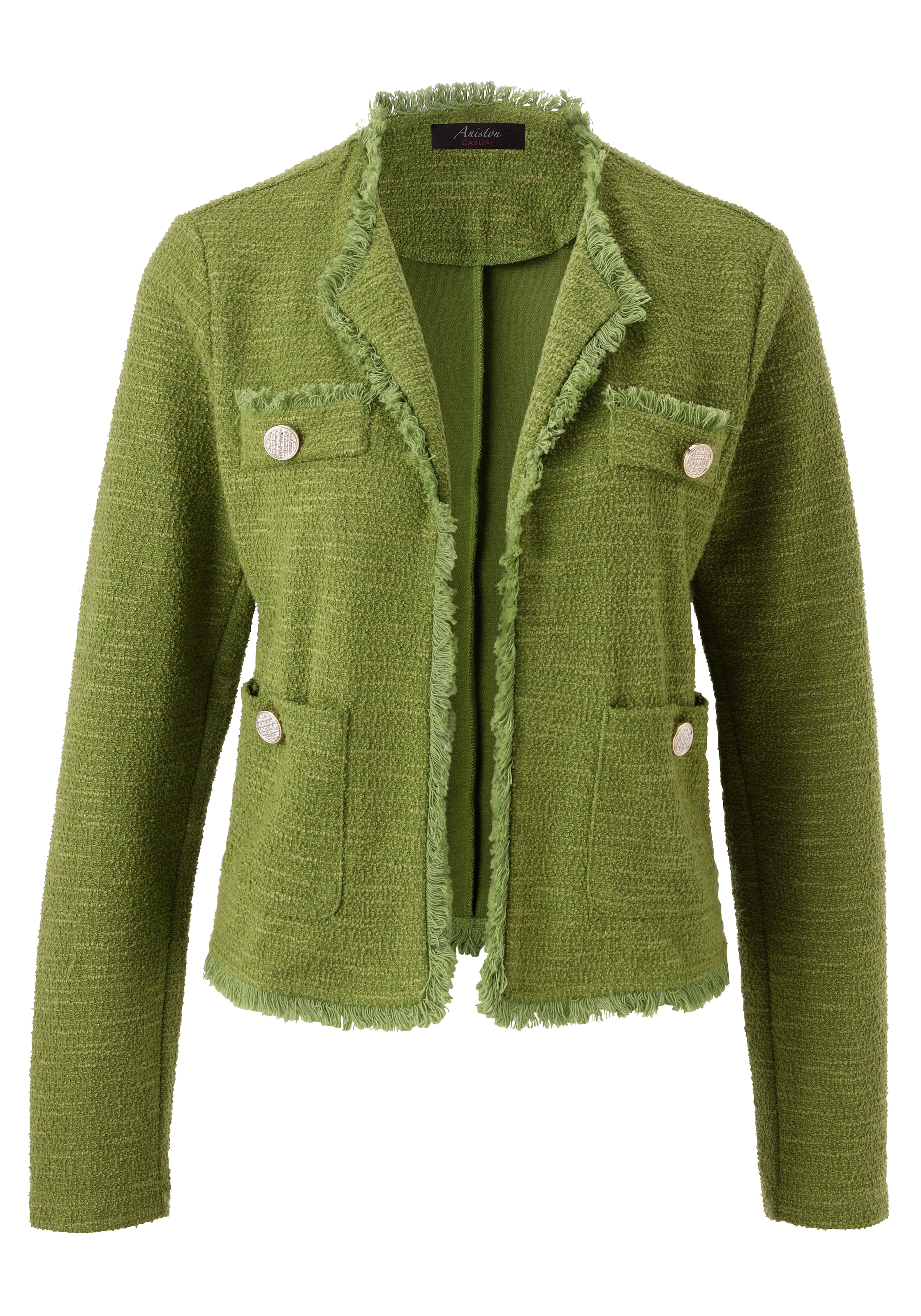 Aniston CASUAL Kurzjacke aus meliertem Bouclé-Jacquard - NEUE KOLLEKTION