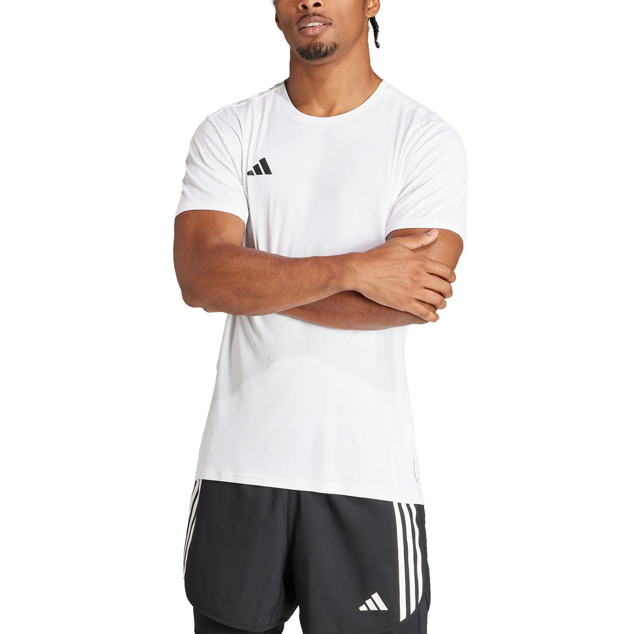 Adidas M Adizero E Tee White White