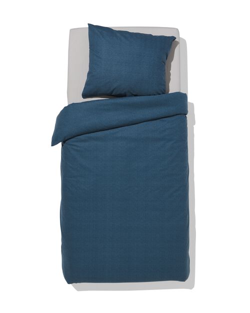 housse de couette flanelle 140x200/220 bleu chiné