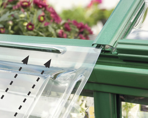 Harmony kas 6x8 polycarbonaat panelen 0,7 mm incl. funderingsframe 247 x 185 cm groen