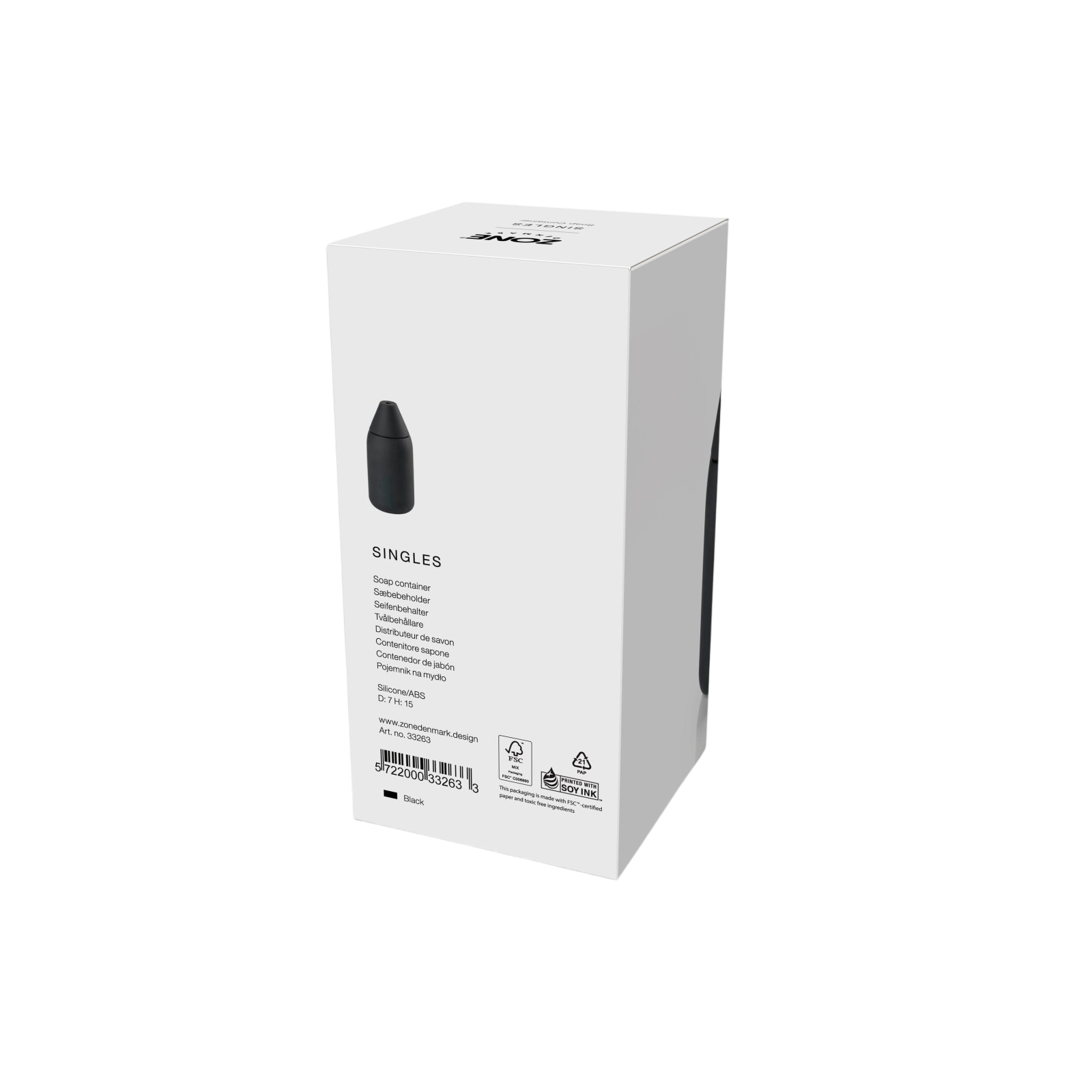 Zone Denmark Seifenspender Singles 300 ml, Schwarz