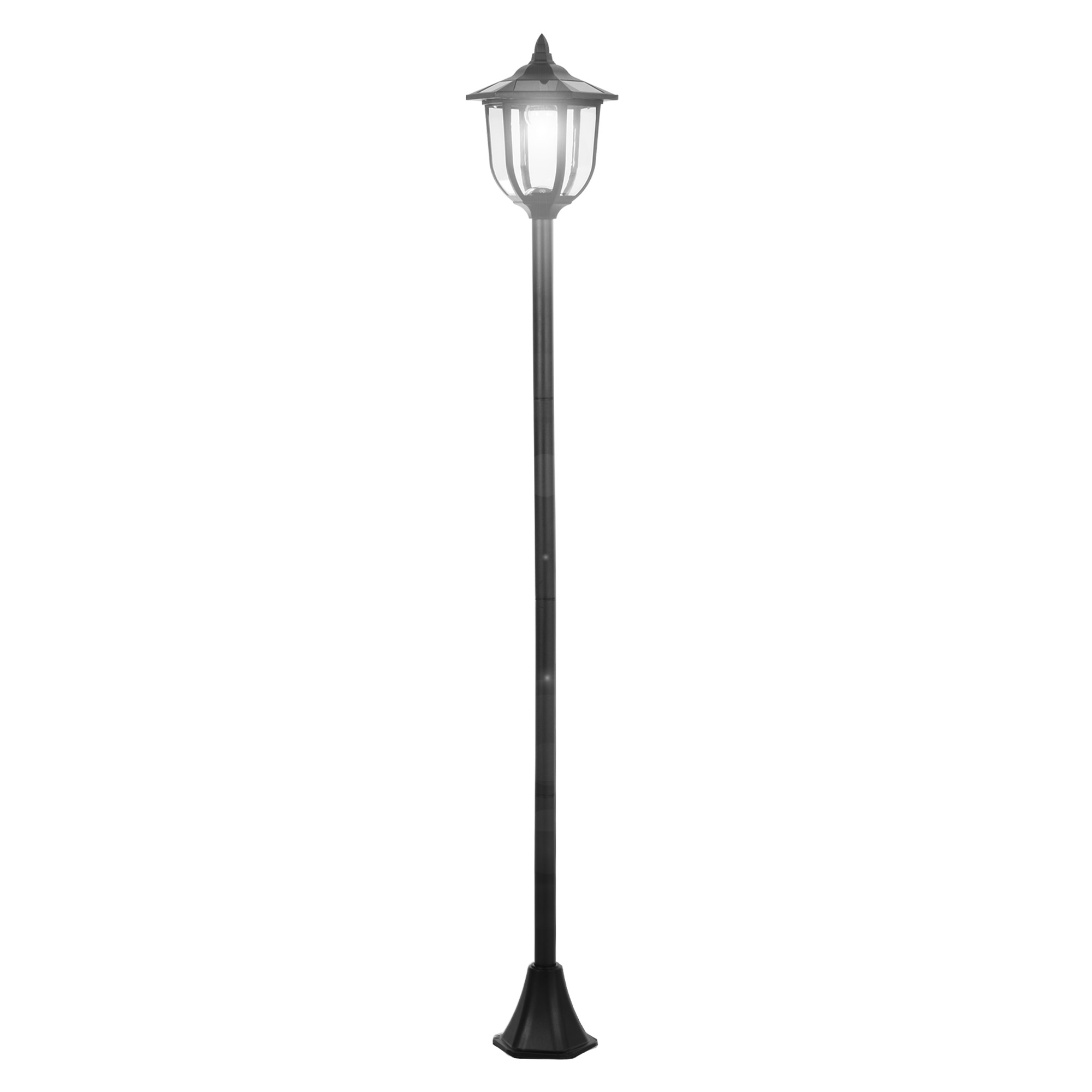 Poste de iluminação solar Outsunny preto com acendimento automático
