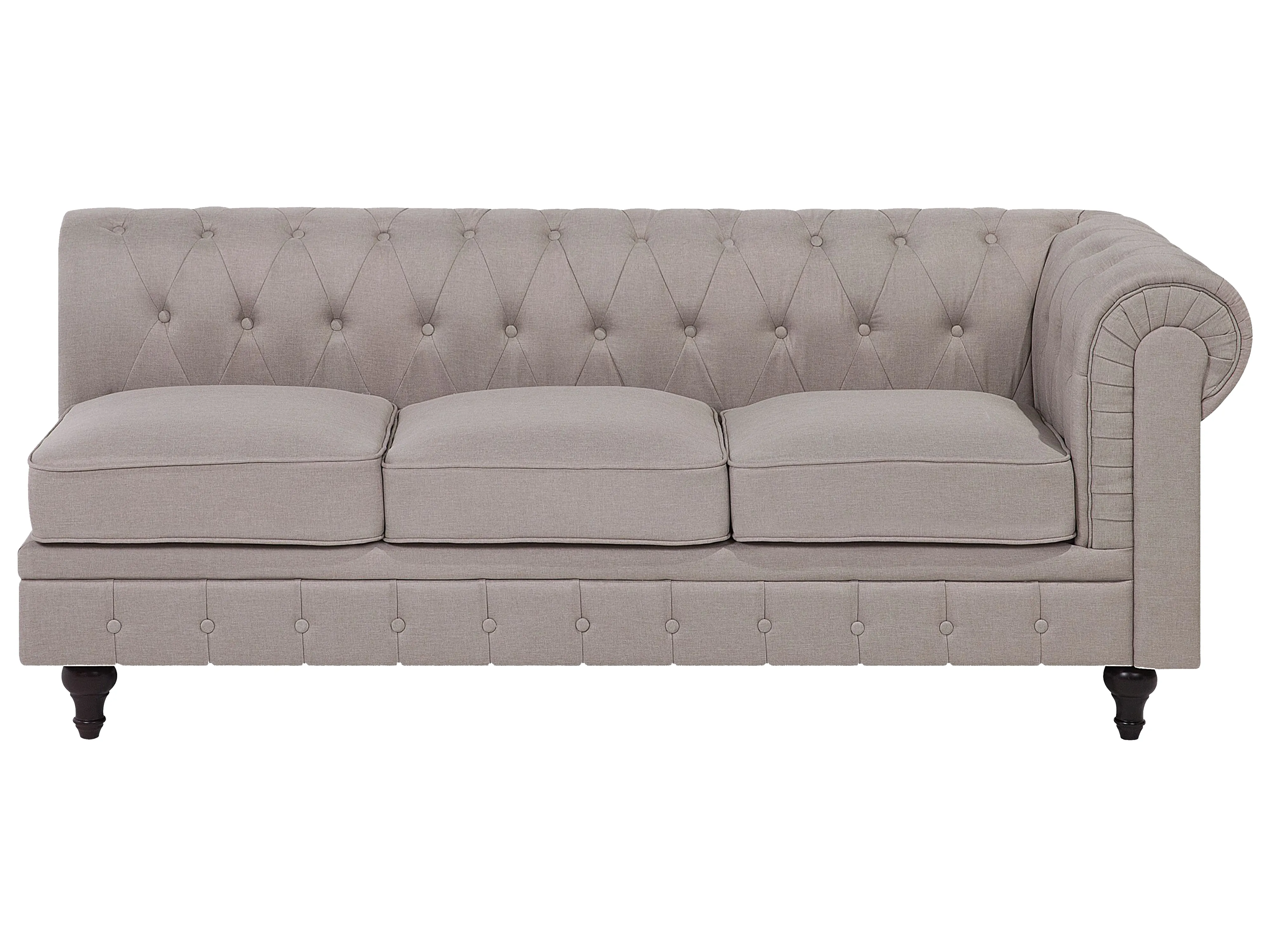 Hoekbank 6-zits CHESTERFIELD Stof Beige rechtszijdig