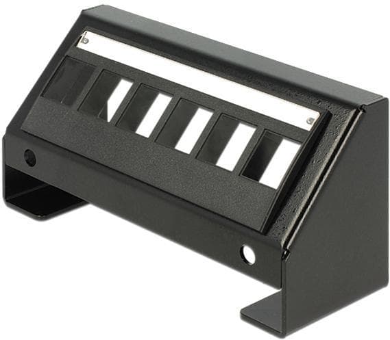 DeLOCK Keystone bordmonteret panel, 6-portar, 45grader vinkel på port