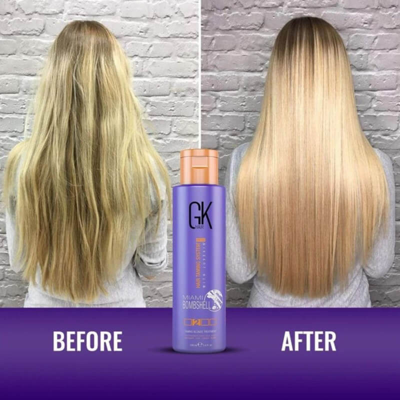 Traitement lissant cheveux blonds Miami Bombshell GK Hair 710ML