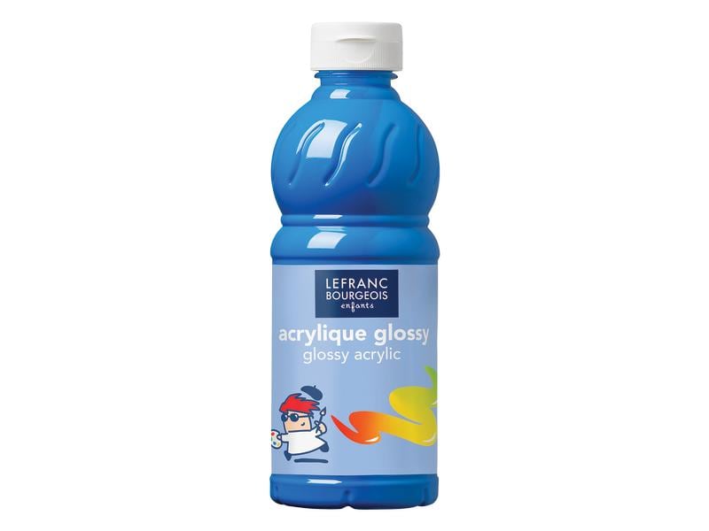 LEFRANC Acrylfarbe Glossy 500 ml, Blau Acrylfarbe für junge Künstler