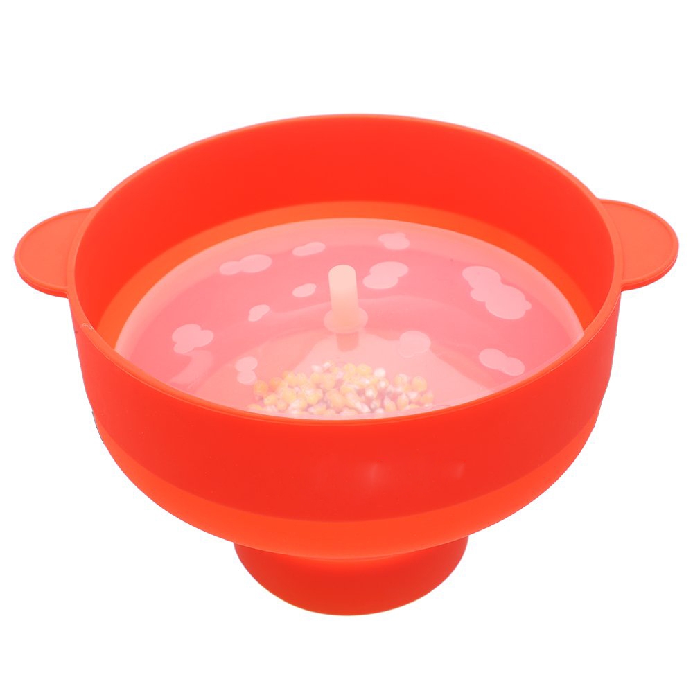 (20cm) Faltbare Silikon Mikrowellen Popcorn Schüssel mit Deckel - Rot