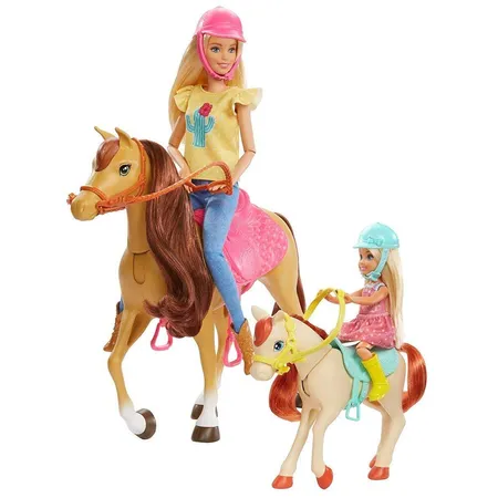 Barbie Spielset Reitspaß mit Barbie, Chelsea, Pferd und Pony