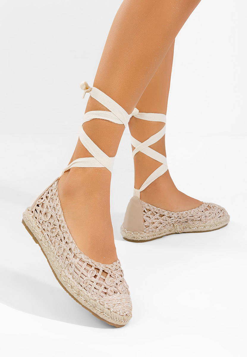 Espadrilles avec lacets beige Kaddeia