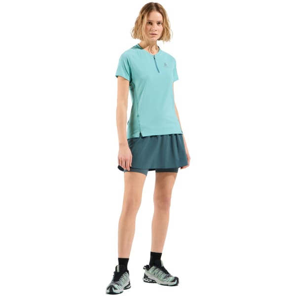 T-shirt trail ODLO AXALP TRAIL S/S 1/2 ZIP W AQUA HAZE