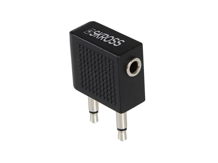 SKROSS Audio-Adapter Airplane Analog, Schwarz Reisebegleiter für jeden Flug